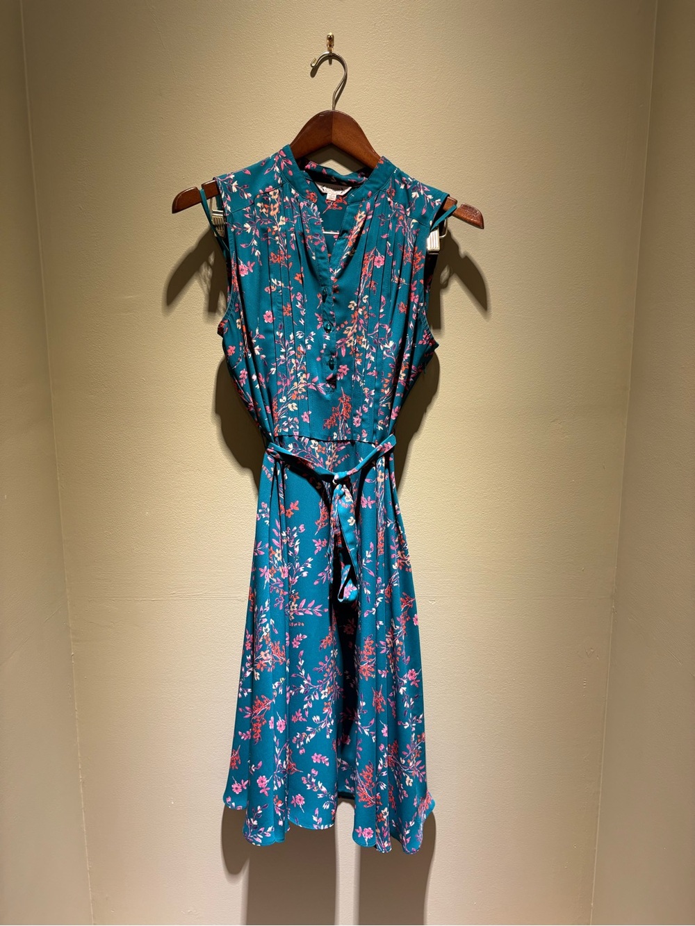 Nanette Lepore Green Floral Sleeveless Midi Dress